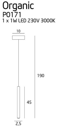 Check Pendant Light Max Light Organic P0171 Copper Tube LED 190 cm