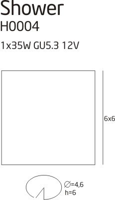 Check Max Light SHOWER H0004 aluminium recessed light 1×GU5.3 max. 35 W 12 V IP44