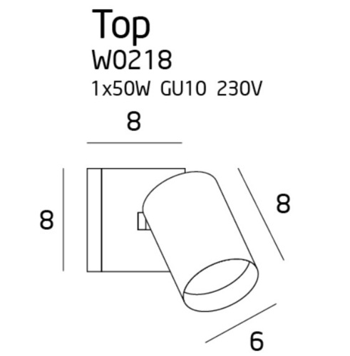 Check Wall Light Max Light TOP W0218 White Metal GU10 1x50W