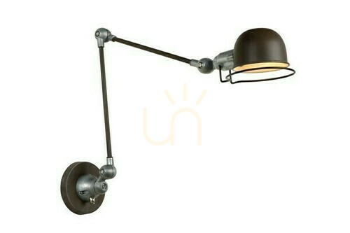 Check Lucide Honore Brown Metal Vintage Wall Lamp 45252/11/97