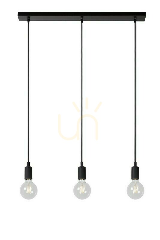 Lucide FIX 3-Light Black Metal Pendant Lamp 08408/03/30
