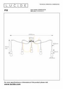 Lucide FIX 5-Light Black Pendant Lamp Metal Silicone E27 SKU 08408/05/30 small 3