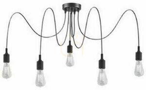 Lucide FIX 5-Light Black Pendant Lamp Metal Silicone E27 SKU 08408/05/30 small 0