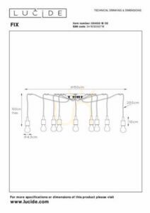Lucide FIX Black 10-Light Pendant Lamp 08408/10/30 small 4