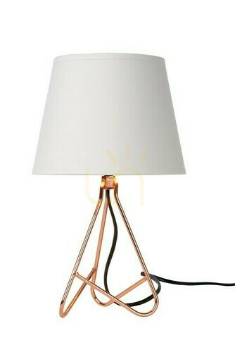 Check Lucide Gitta Copper White Metal Cotton Table Lamp 47500/81/17