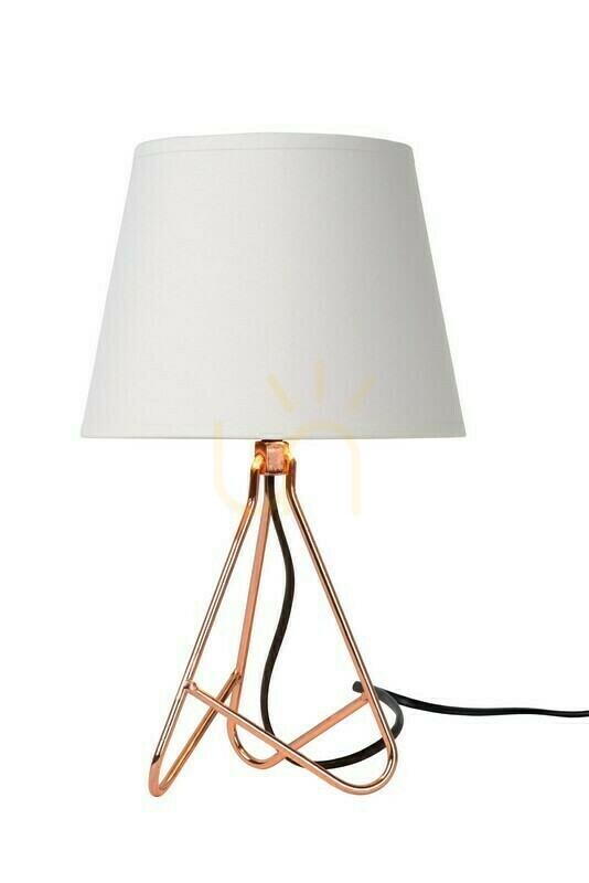 Lucide Gitta Copper White Metal Cotton Table Lamp 47500/81/17