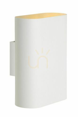 Check Lucide OVALIS White Metal Wall Light 2xE14 12219/02/31