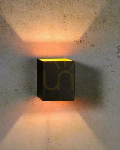 Check Lucide XERA Wall Light, Black with Gold Interior, G9, 10 cm, 23253/01/30