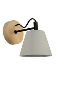 Lucide POSSIO Grey Concrete Wall Light with Wood Look, E14, max. 40 W, 03213/01/41 small 1