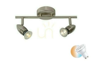 Lucide CARO-LED Silver 2-Light GU10 LED Ceiling Spotlight 13955/10/12 small 0