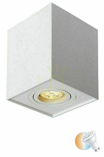Check Lucide Tube White GU10 LED Downlight 50W IP20 Aluminium CCT