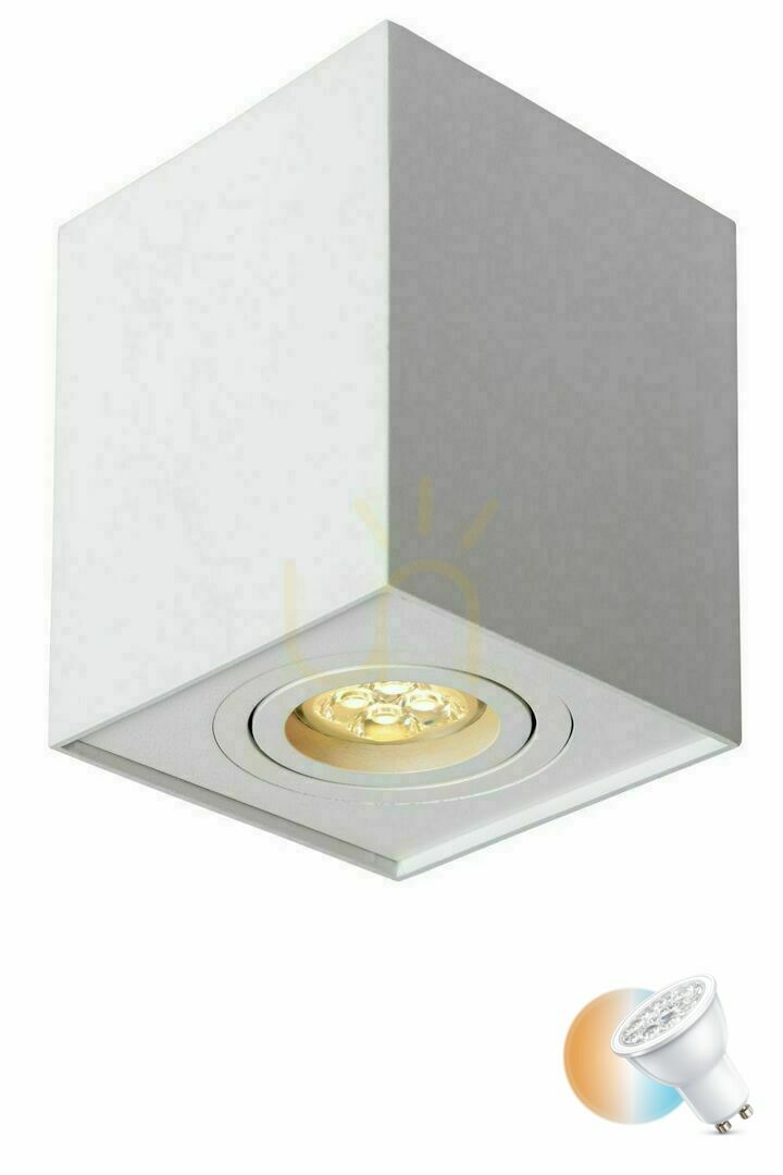 Lucide Tube White GU10 LED Downlight 50W IP20 Aluminium CCT