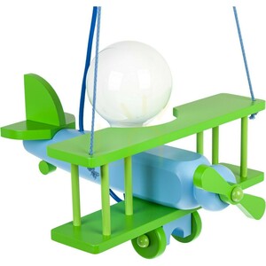 Hellux Small Aeroplane 1041014 children's pendant light, green/light blue small 1