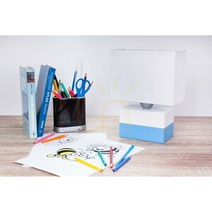 Hellux Colorato 4113529 table lamp, white and light blue, E27 small 1