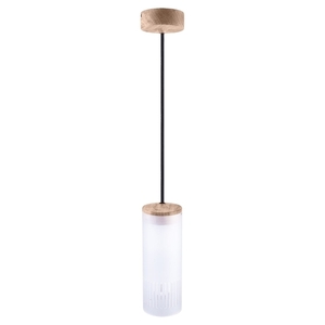 BARREL-1 oak pendant lamp, black cord small 0