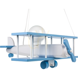 Hellux Samolot 1041129 children's pendant light, large plane in light blue and white small 3