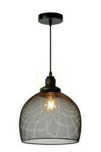 Lucide MESH Black Metal Vintage Pendant Light 28 cm 43404/28/30 small 0