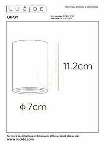 Lucide Gipsy White Gypsum LED GU10 Dimmable Ceiling Downlight 35100/11/31 small 4