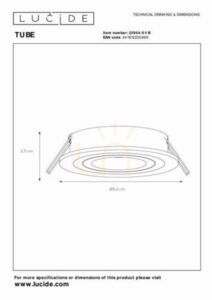 Lucide TUBE Ceiling Eyelet GU10 Silver 9 cm 22954/01/12 small 6