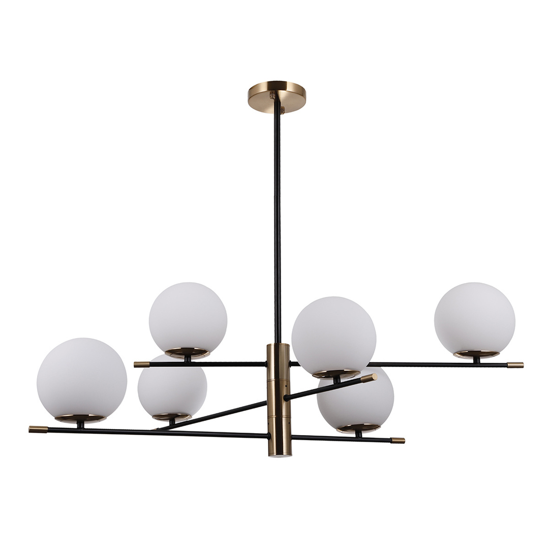 Italux Stelia 6-Light White Black Pendant Lamp E14 PND-43660-6