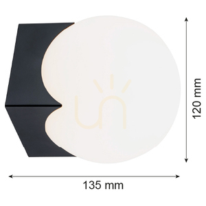 Argon AUSTIN wall lamp opal matte black matte E14 SKU 4715 small 2