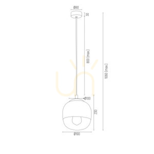Pendant Light ARGON BALTIMORE Glass Chrome E27 4676 small 4