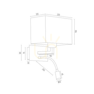 ARGON BILL Wall Sconce Beige Black Matte SKU 1043 small 2