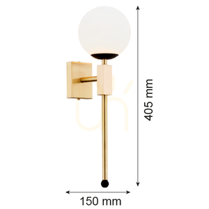 ARGON MEGAN Wall Lamp Opal Matte Brushed Brass Black 4740 small 2