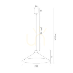 ARGON Nashville White Brass Pendant Light E27 400 mm 4693 small 6