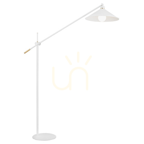 Check Argon Nashville White Brass Floor Lamp 4731