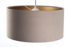 Pendant lamp for dining room 40cm Leather E27 60W upholstered, beige, gold small 3