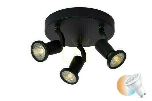 Lucide Jaster LED Plafond 3-Licht Zwart 20 cm 11903/15/30