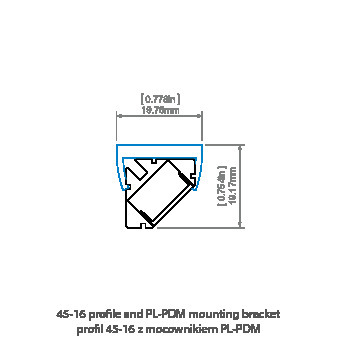 View Corner led profile 45-16 Silver anodized e6-k1 1m Corner led profile 45-16 Silver anodized e6-k1 1m