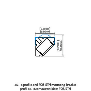 Corner led profile 45-16 Silver anodized e6-k1 1m 12 Corner led profile 45-16 Silver anodized e6-k1 1m small 12