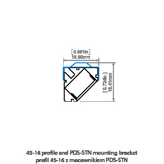 Preview Corner led profile 45-16 Silver anodized e6-k1 1m Corner led profile 45-16 Silver anodized e6-k1 1m