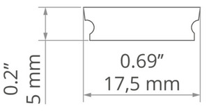 LED profile cover HR-LINE milky 1m small 1
