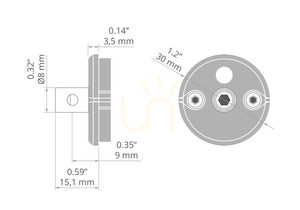 KLUŚ JAZ-DUO-N-FI-6,5 grey end cap with 6.5 mm hole small 5