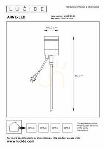 Lucide Arne-LED Outdoor Spot Light Black Stainless Steel 5W IP44 GU10 14868/05/30 small 4