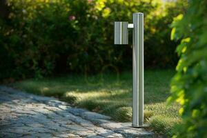 Lucide Arne LED Outdoor Post Light Silver Stainless Steel IP44 49.5 cm 14867/49/12 small 1