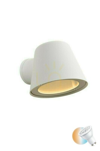 Check Lucide Dingo white outdoor wall lamp GU10 IP44 14881/05/31