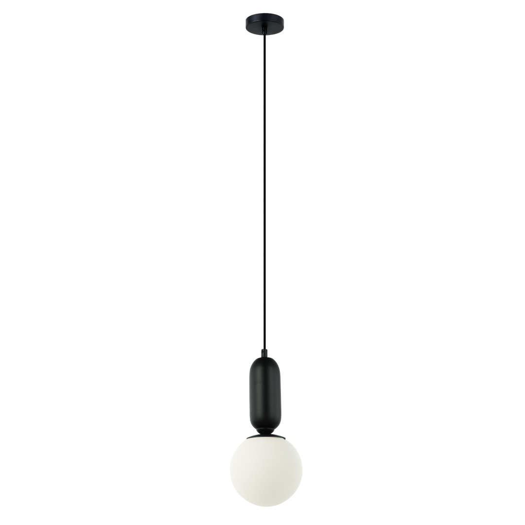 Italux Aldeva Pendant Light Black Glass E27 PND-02340-1S-BK