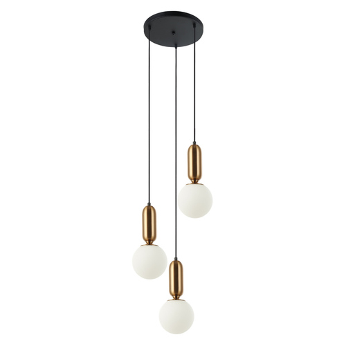 Check Italux Pendant Light White Brown Glass 3-Light E27 40 cm PND-02340-3S-BRO