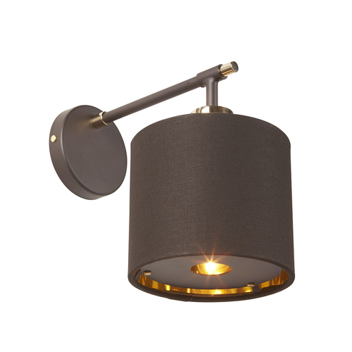 Check Balance 1 Light Wall Light - Brown and Polished Brass Elstead