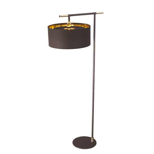 Check Balance 1 Light Floor Lamp - Brown and Polished Brass Elstead