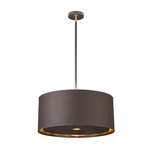 Check Balance 1 Light Pendant - Brown and Polished Brass Elstead