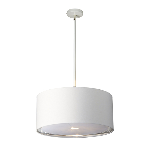 Check Balance 1 Light Pendant - White and Polished Nickel Elstead