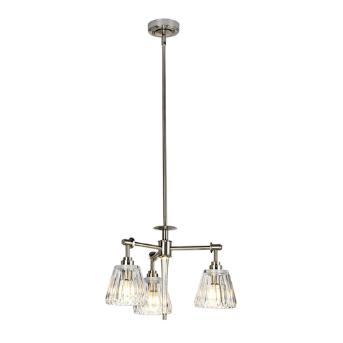 Check Agatha 3 Light Pendant - Brushed Nickel Elstead