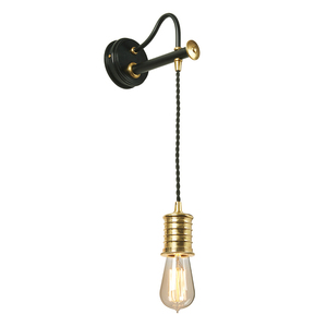 Douille 1 Light Wall Light - Black/Polished Brass Elstead small 0