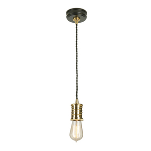 Douille 1 Light Pendant - Black/Polished Brass Elstead small 0