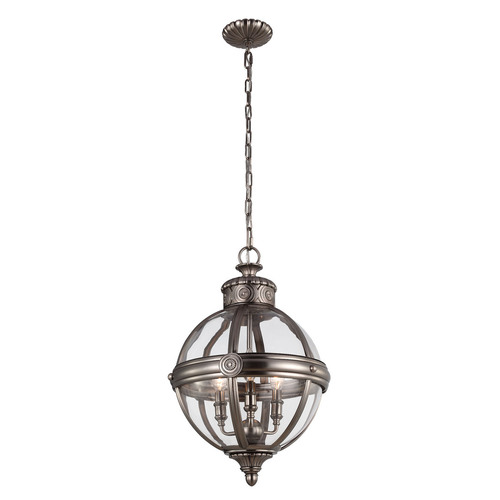Check Adams 3 Light Pendant Chandelier - Antique Nickel Elstead